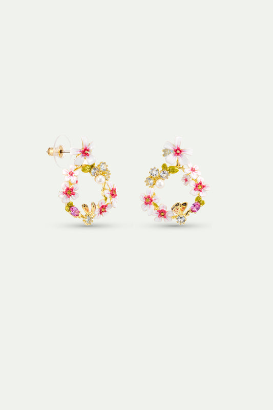 Hawthorn Hoop Earrings, Crystals And Butterfly alternate view