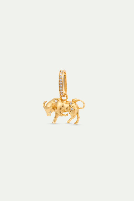 Gold Ox Pendant With Crystals