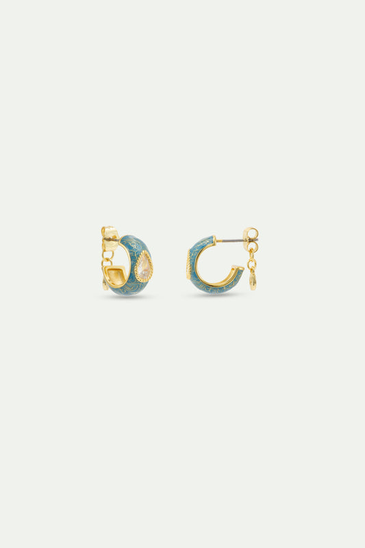 Blue Hoop Earrings With Stones alternate view