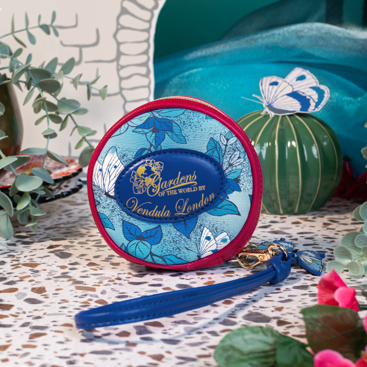 Greek Garden Round Zip Purse