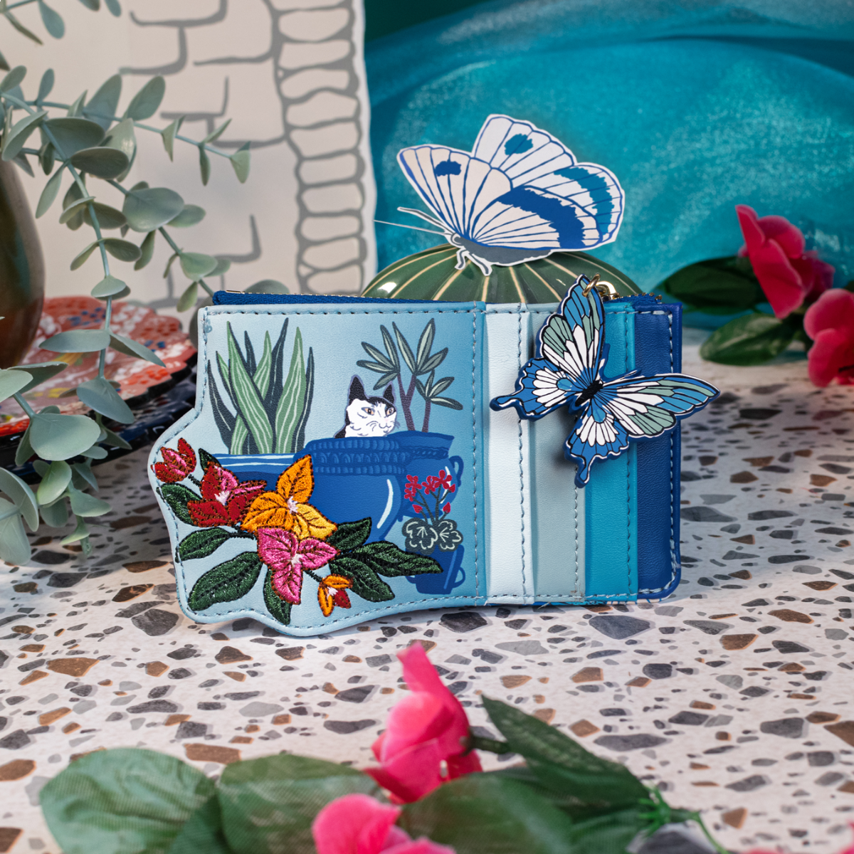 Greek Garden Zipper Card Coin Purse