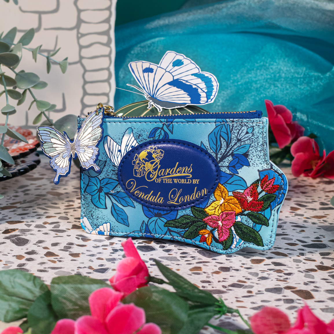 Greek Garden Zipper Card Coin Purse