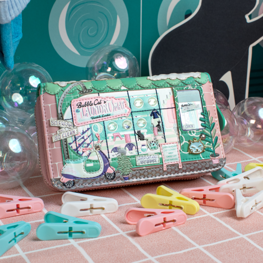 Bubble Cats Medium Ziparound Wallet