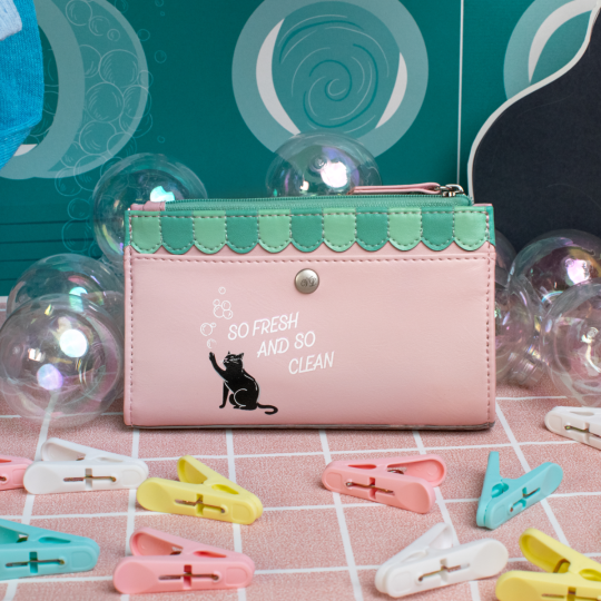 Bubble Cats Compact Folding Wallet