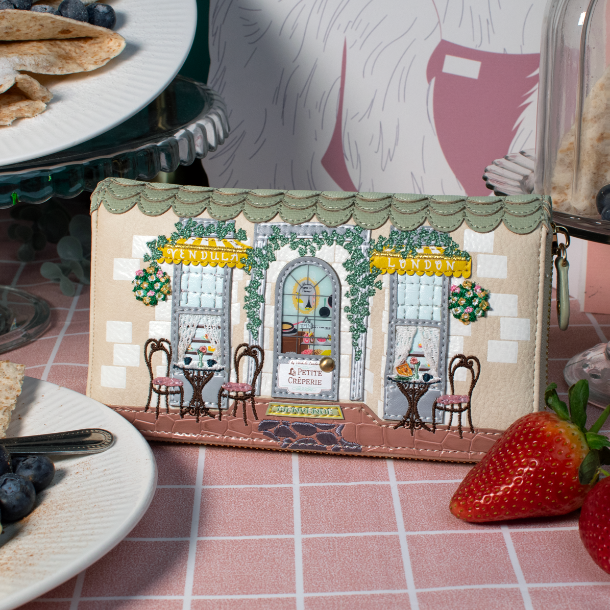 La Petite Creperie large Zip Around Wallet