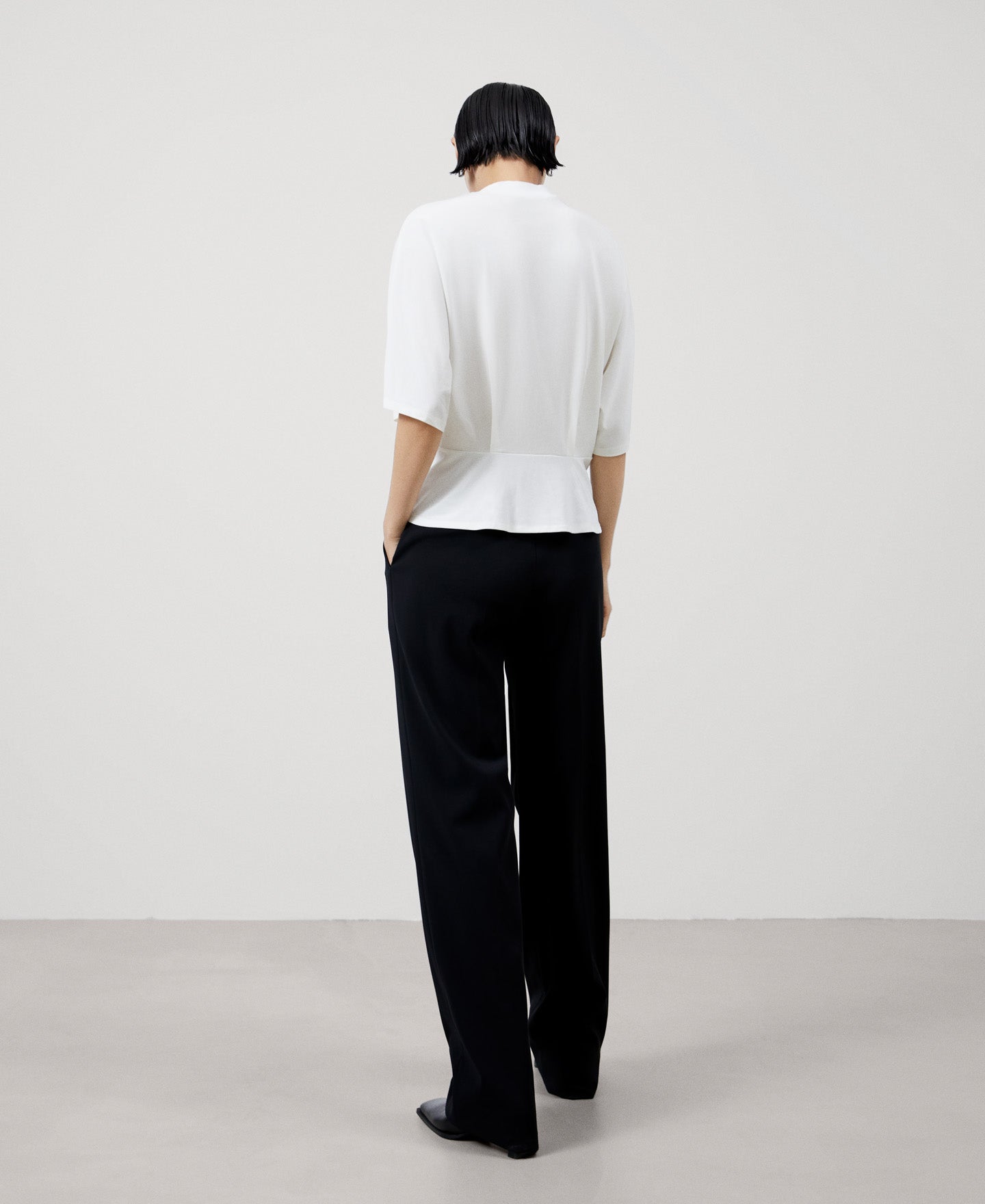 Women T-Shirt (Short Sleeve) | Ecru Japanese Sleeve Viscose Blouse by Spanish designer Adolfo Dominguez