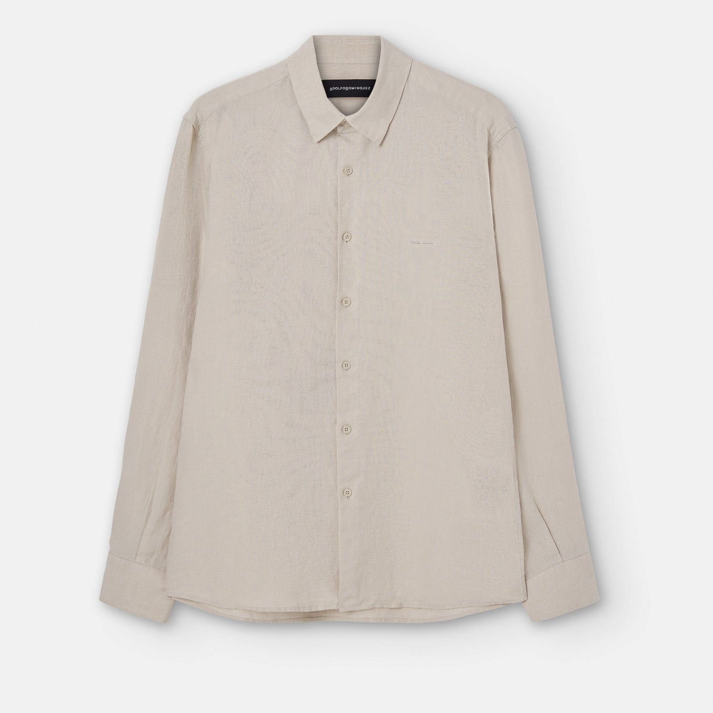 Men Shirt | Ecru Linen Lapel Collar Shirt by Spanish designer Adolfo Dominguez