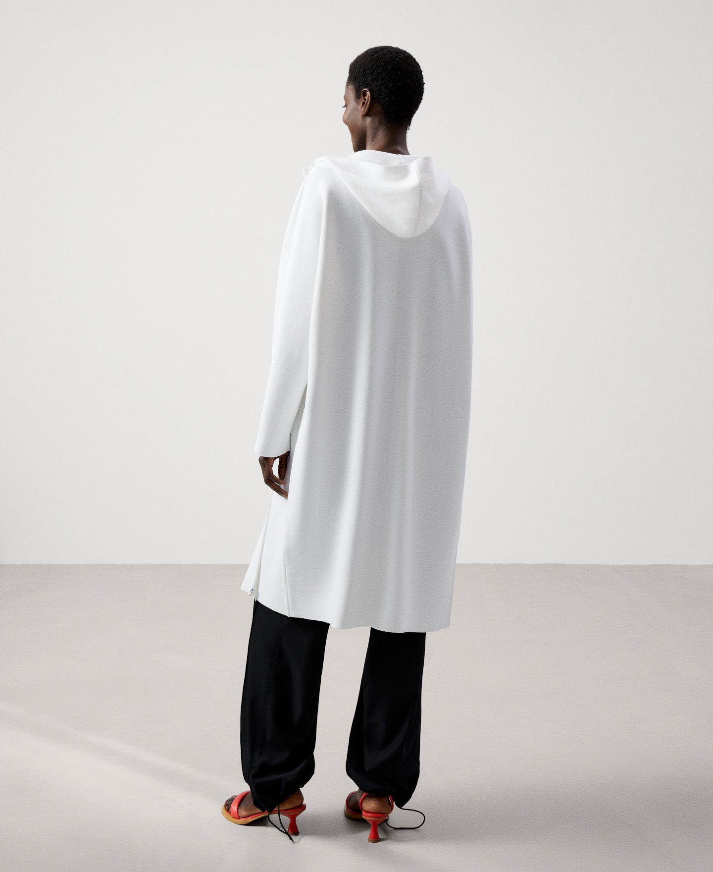 Women Coat | Ecru Recycled Nylon Double Faced Coat by Spanish designer Adolfo Dominguez