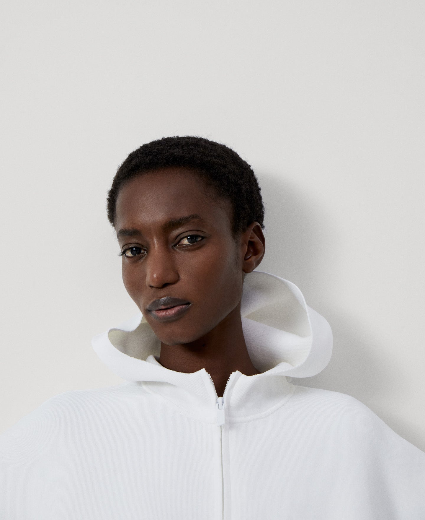 Women Coat | Ecru Recycled Nylon Double Faced Coat by Spanish designer Adolfo Dominguez