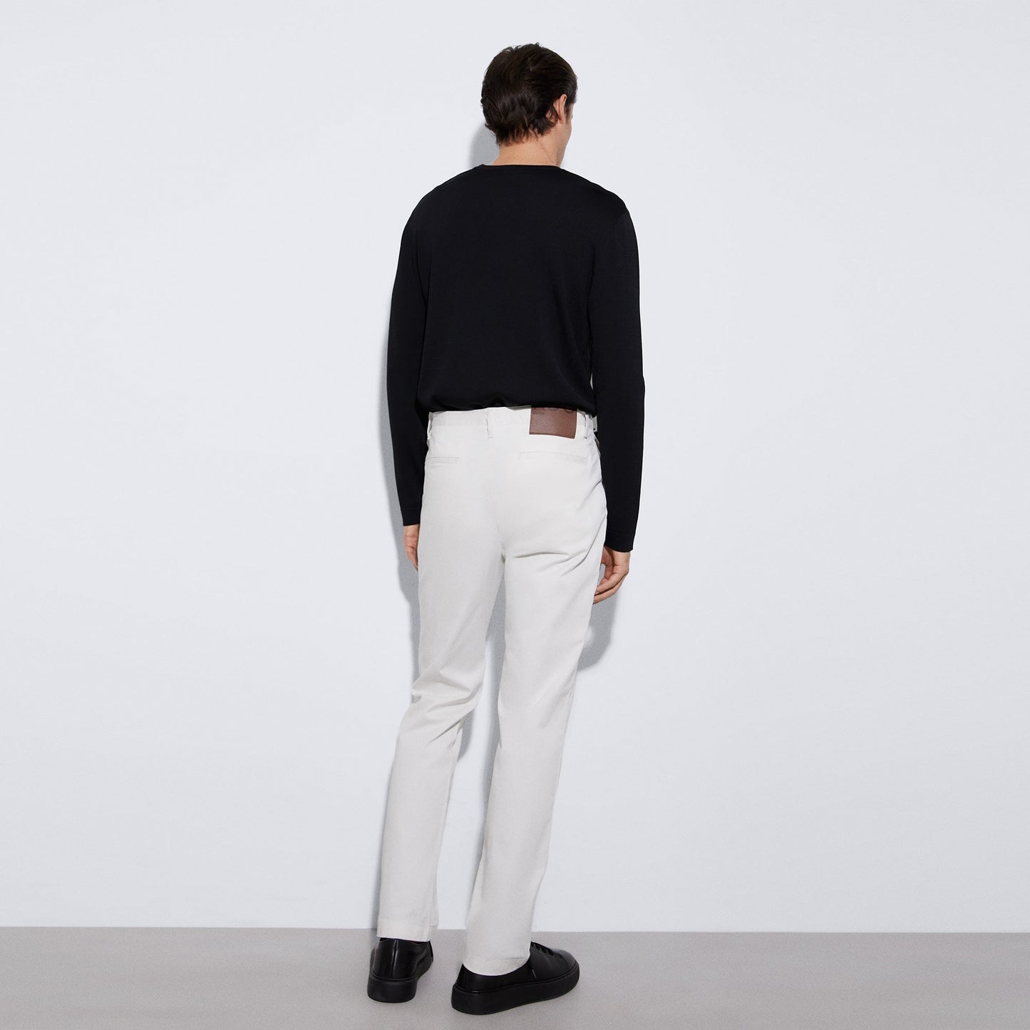 Men Trousers | Ecru Responsible Cotton Chino Pants by Spanish designer Adolfo Dominguez