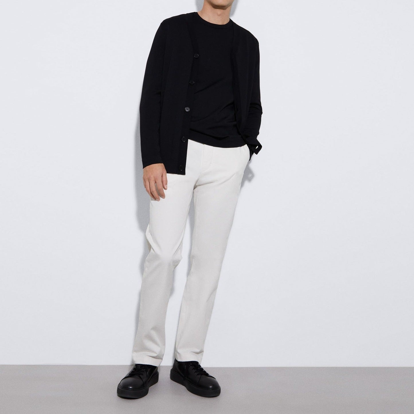 Men Trousers | Ecru Responsible Cotton Chino Pants by Spanish designer Adolfo Dominguez