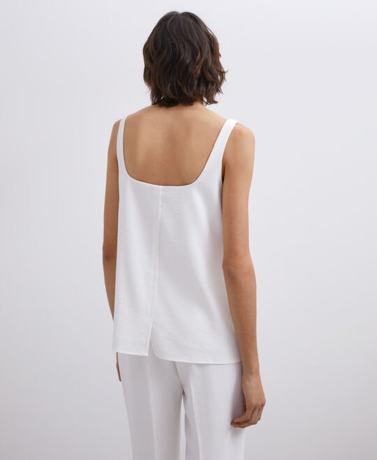 Women Top | Ecru Square Neckline Top by Spanish designer Adolfo Dominguez