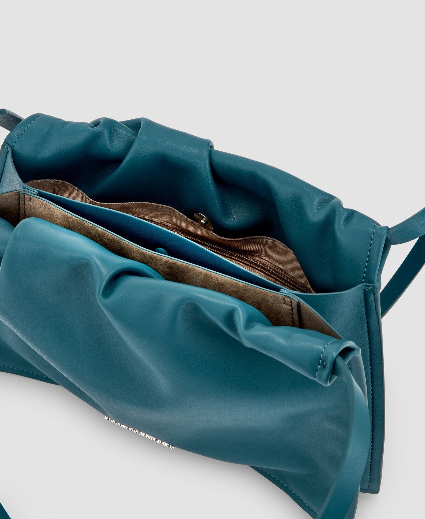 Women Bags | Emerald Green Recycled Material Shoulder Bag by Spanish designer Adolfo Dominguez