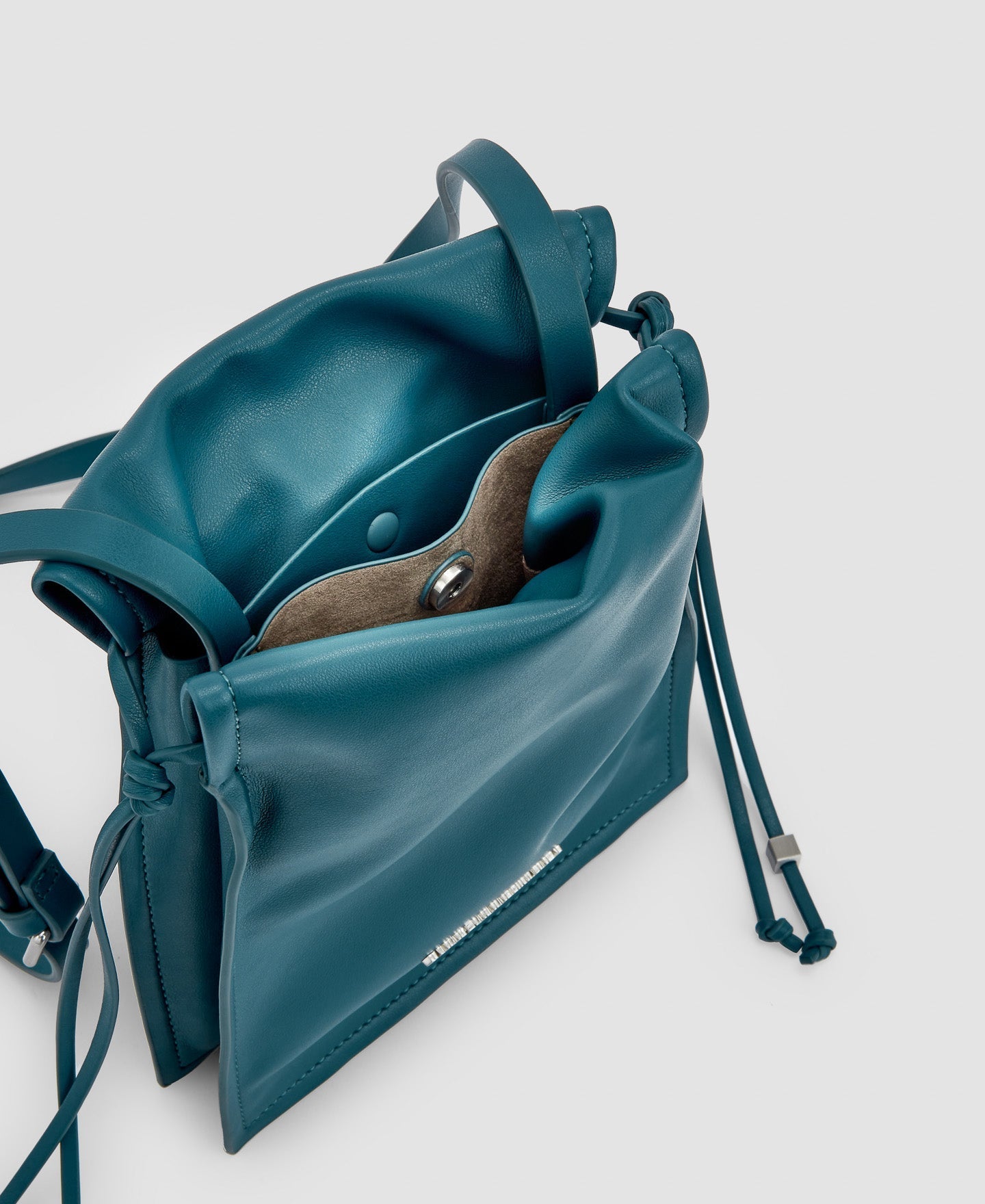 Women Bags | Emerald Green Recycled Material Small Shoulder Bag by Spanish designer Adolfo Dominguez