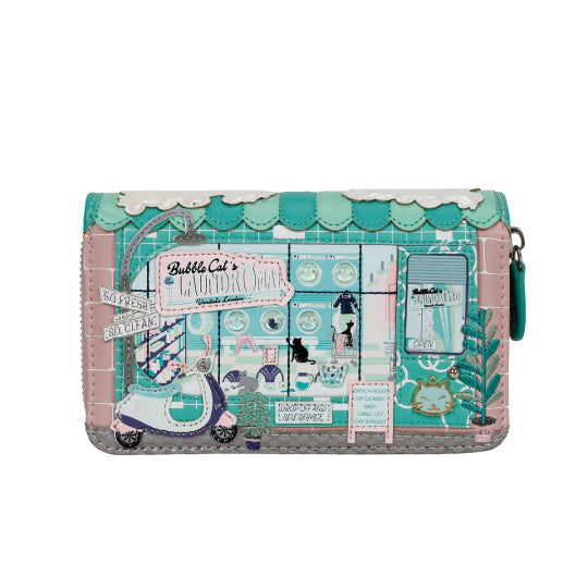Bubble Cats Medium Ziparound Wallet