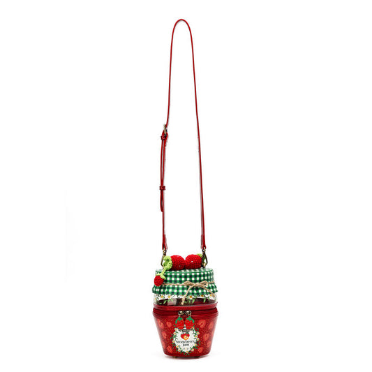 Vendula London The Farmhouse Pantry Strawberry Jam Bag novelty jar-shaped bag