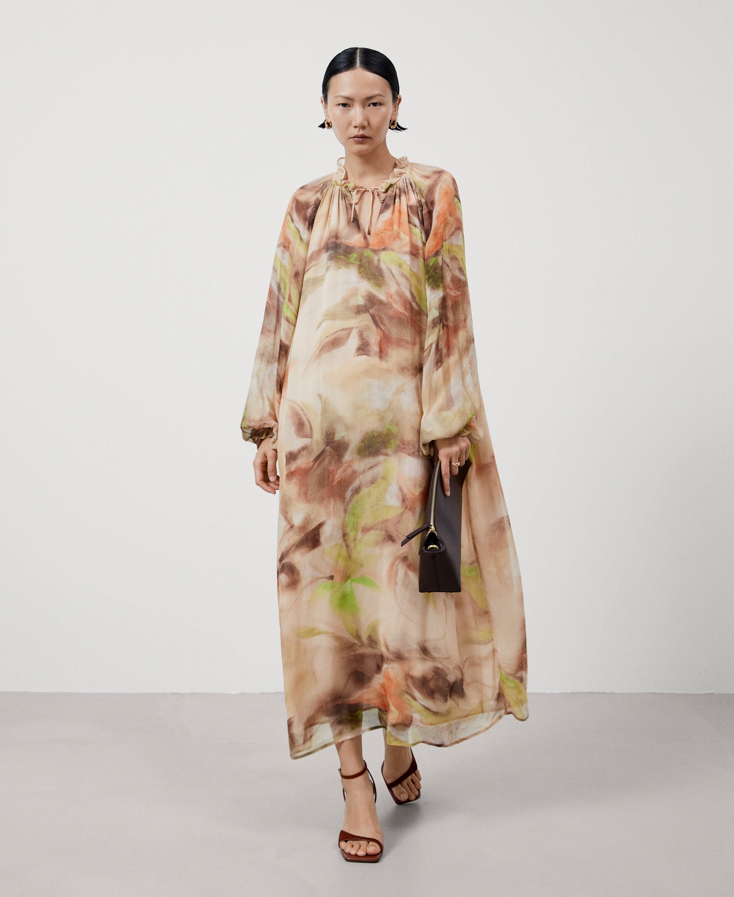 Women Cocktail Dress | Flower Stamped Print Midi Dress. by Spanish designer Adolfo Dominguez