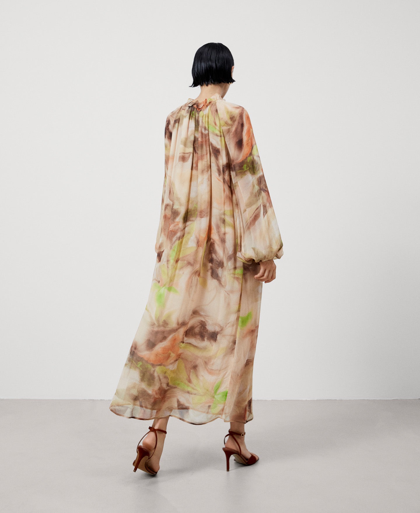 Women Cocktail Dress | Flower Stamped Print Midi Dress. by Spanish designer Adolfo Dominguez