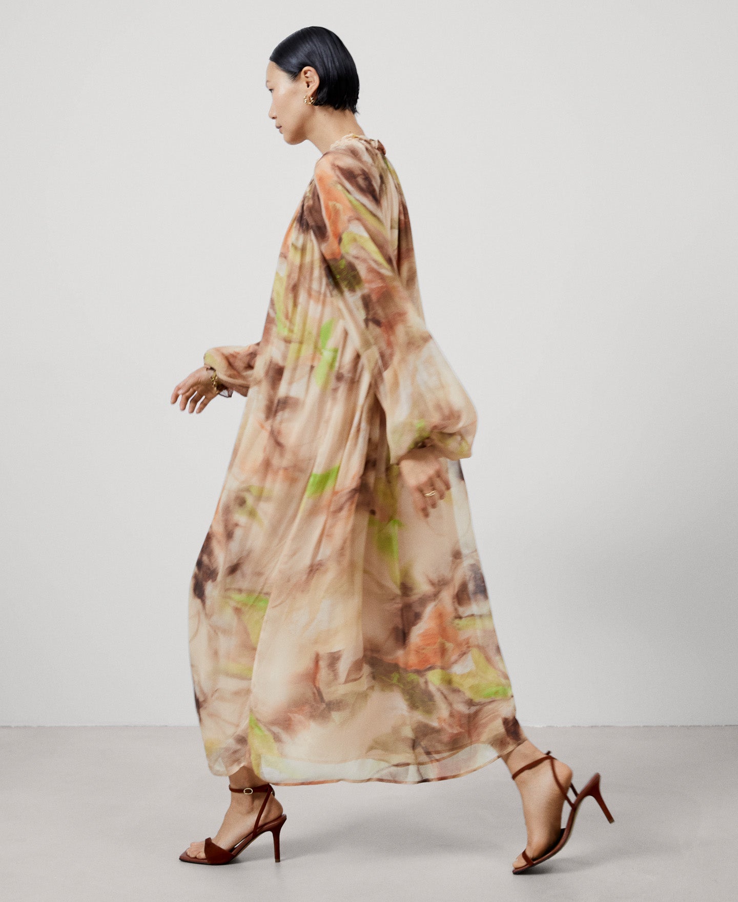 Women Cocktail Dress | Flower Stamped Print Midi Dress. by Spanish designer Adolfo Dominguez
