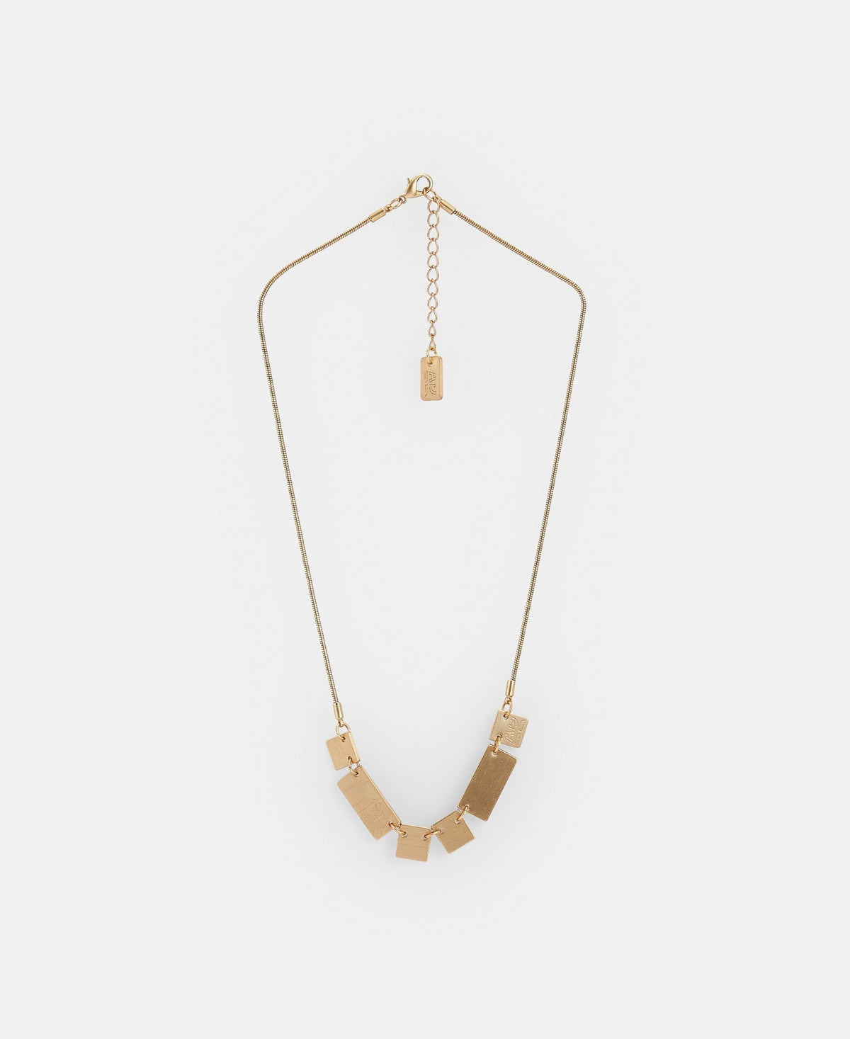 Women Necklace | Gold Brass Microchip Motif Necklace by Spanish designer Adolfo Dominguez