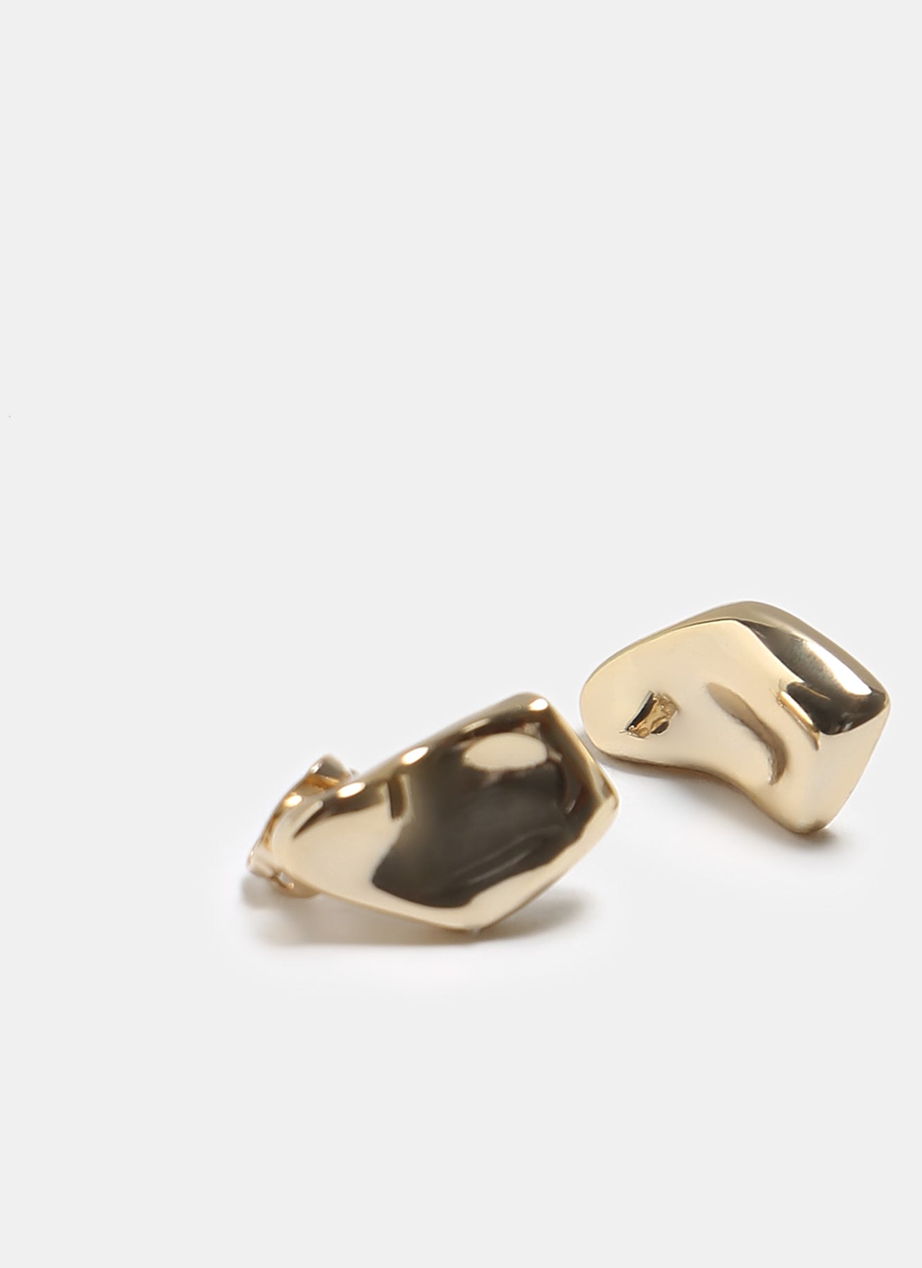 Women Earrings | Gold Irregular Gold-Plated Earrings by Spanish designer Adolfo Dominguez