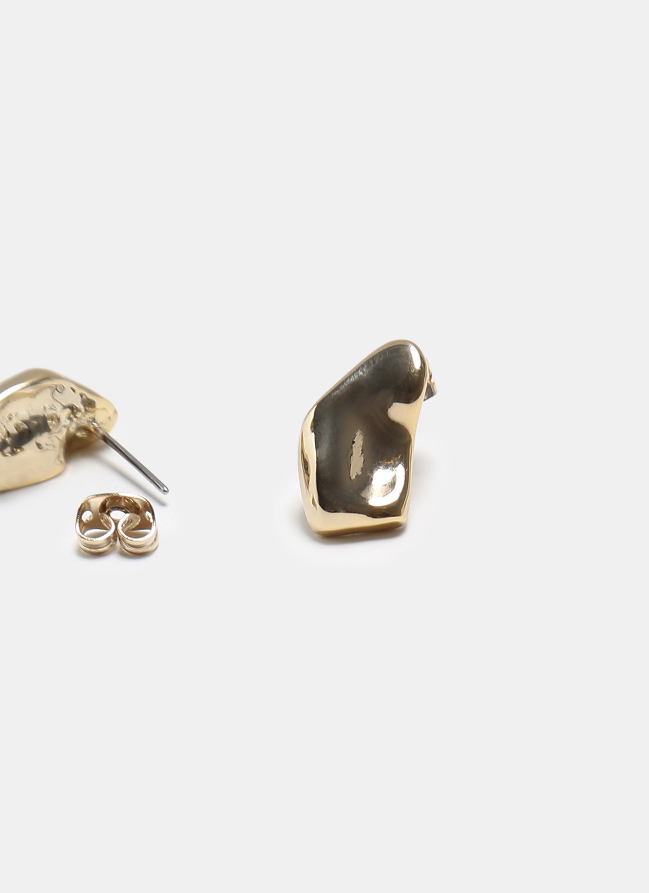 Women Earrings | Gold Irregular Gold-Plated Earrings by Spanish designer Adolfo Dominguez