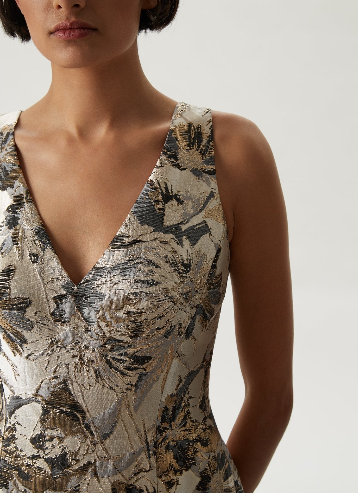 Women Dress | Gold Siren Cocktail Dress by Spanish designer Adolfo Dominguez