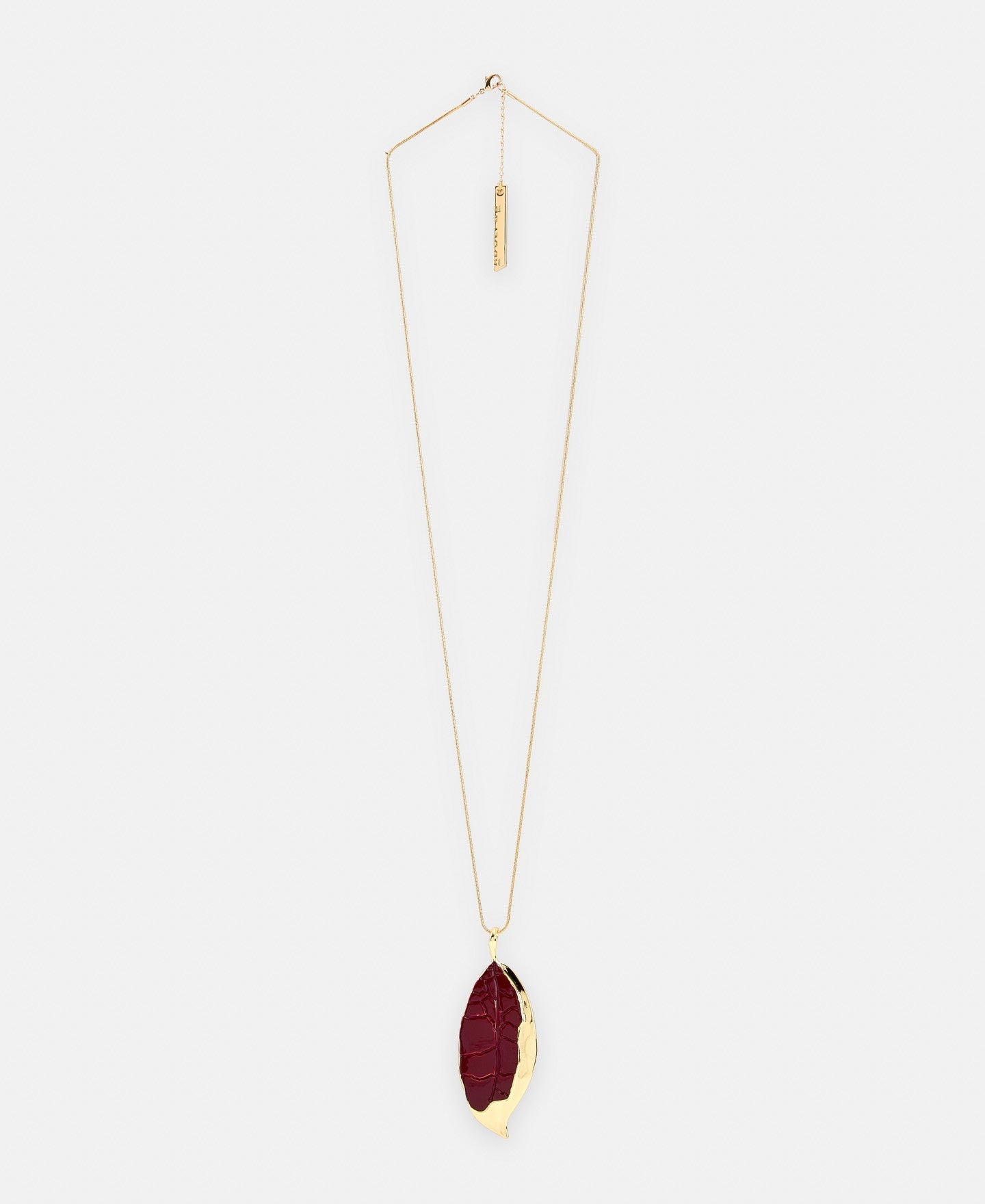 Women Necklace | Gold Zinc And Brass Leaf Pendant by Spanish designer Adolfo Dominguez