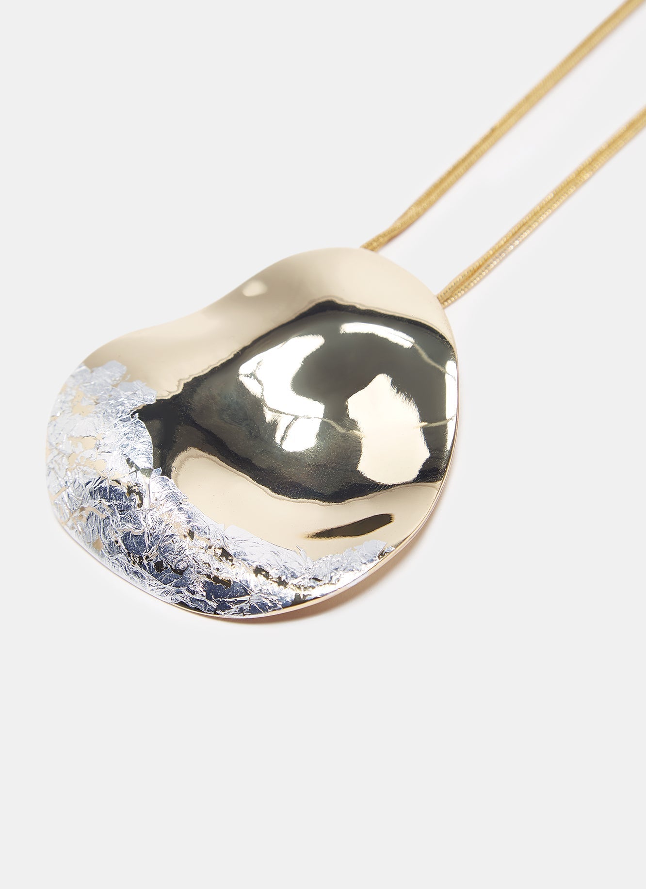 Women Necklace | Gold/Silver Textured Necklace With Iridescent Tones by Spanish designer Adolfo Dominguez