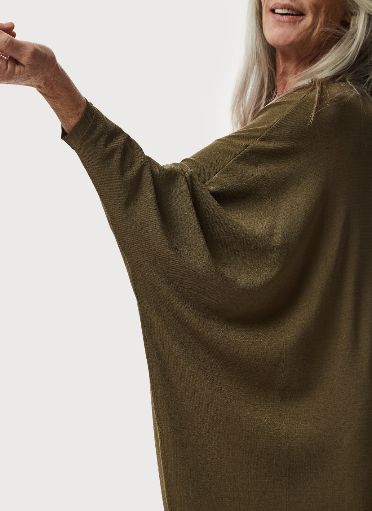Women Dress | Green Asymmetric Oversize Viscose Dress by Spanish designer Adolfo Dominguez