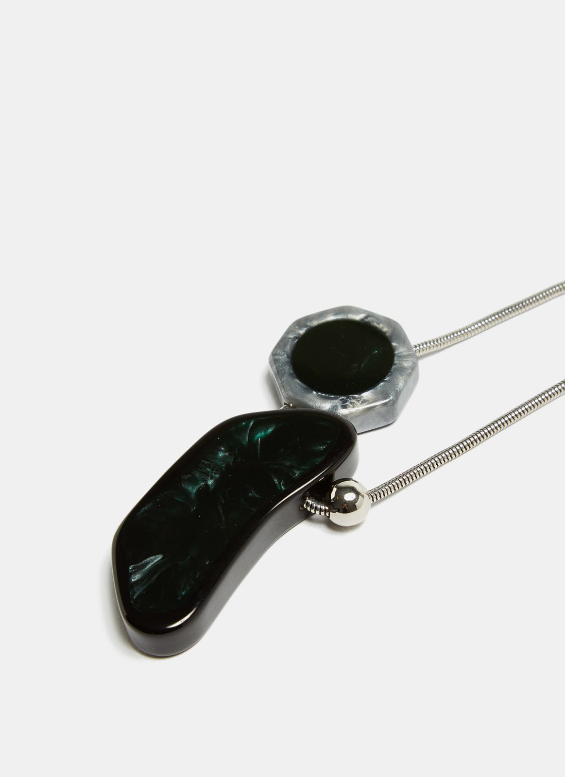 Women Necklace | Green Cord Necklace With Resin Pendant by Spanish designer Adolfo Dominguez