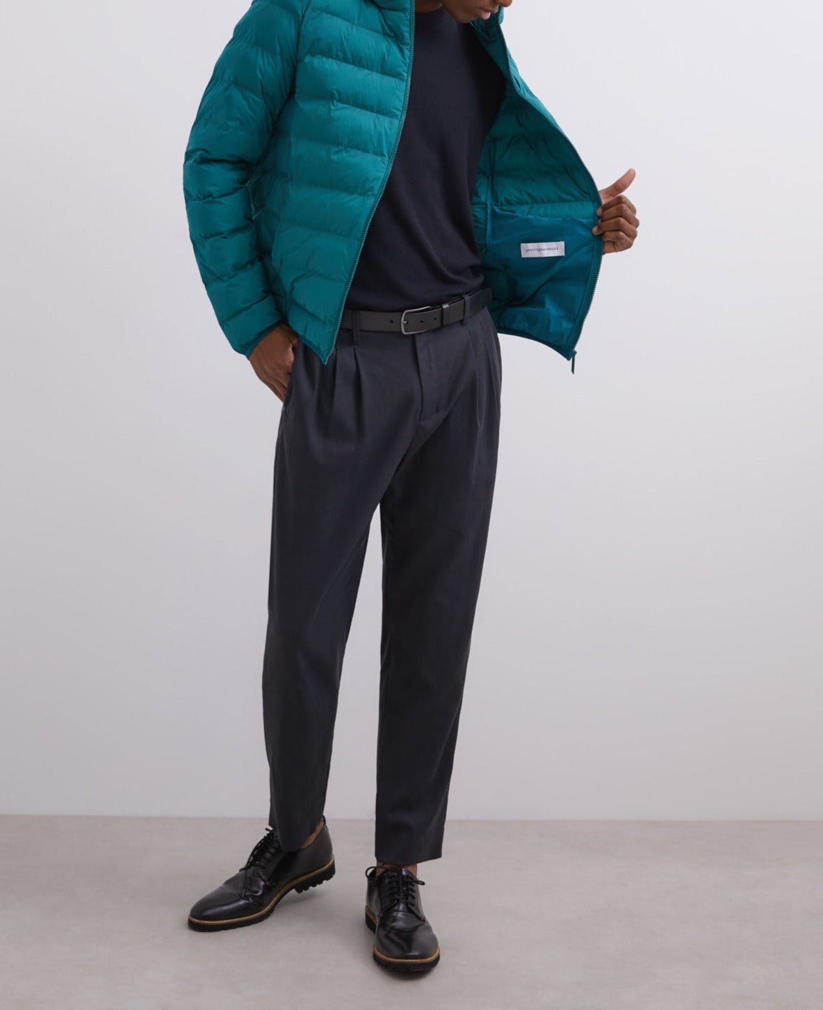Men Short Jacket | Green Green Padded Jacked With Hood by Spanish designer Adolfo Dominguez