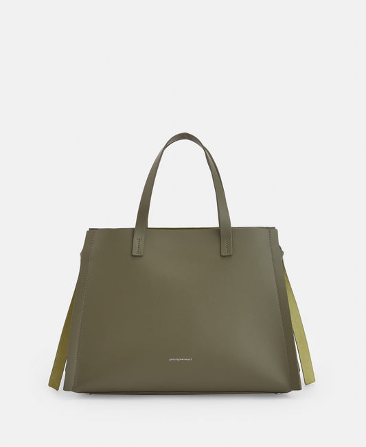 Women Leather Bag | Green Large Responsible Leather Bag by Spanish designer Adolfo Dominguez