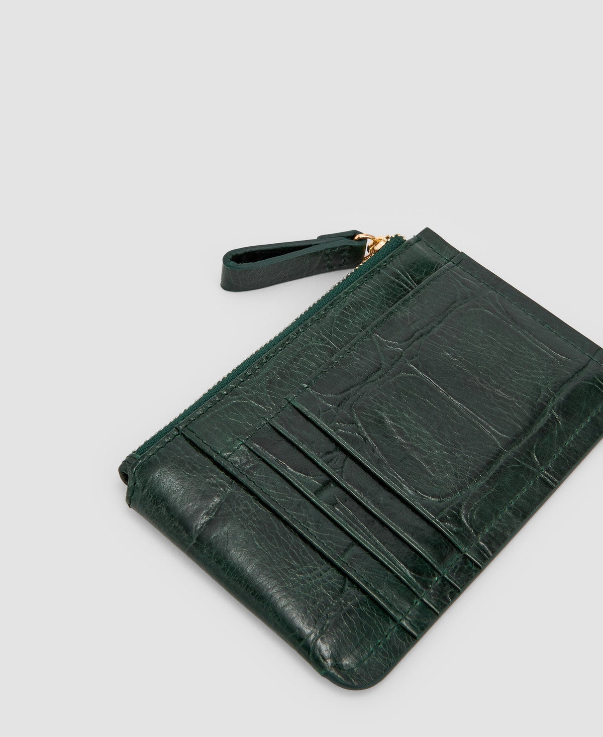 Women Wallet | Green Medium Wallet In Coco Leather by Spanish designer Adolfo Dominguez