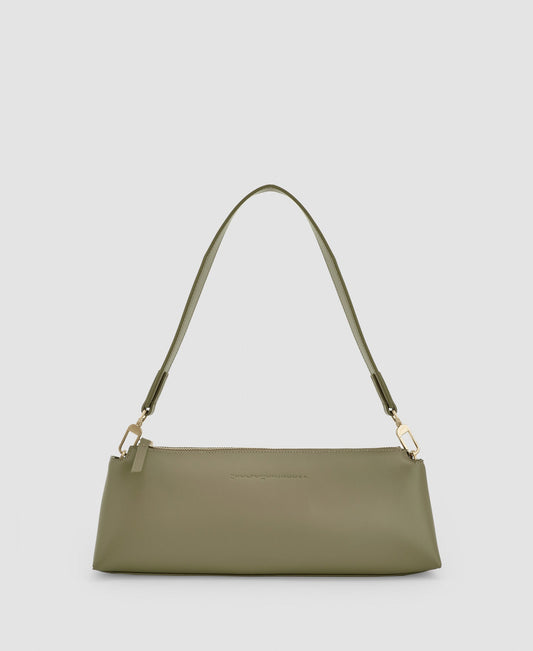 Women Bags | Green Recycled Material Baguette Bag by Spanish designer Adolfo Dominguez