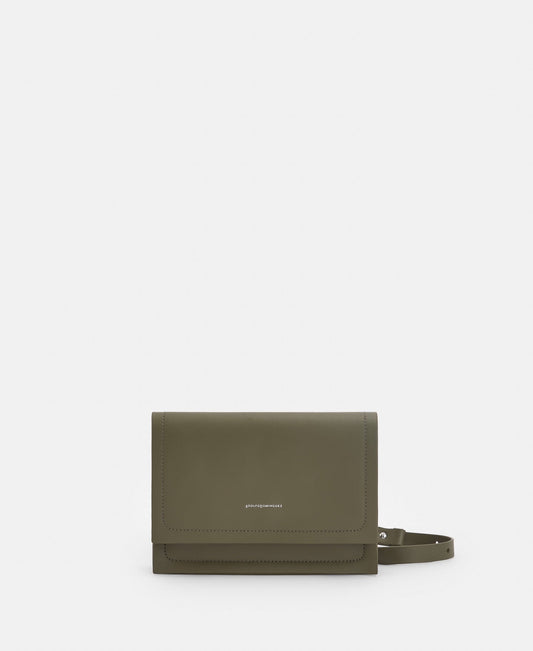 Women Leather Bag | Green Shoulder Bag In Responsible Vachetta by Spanish designer Adolfo Dominguez