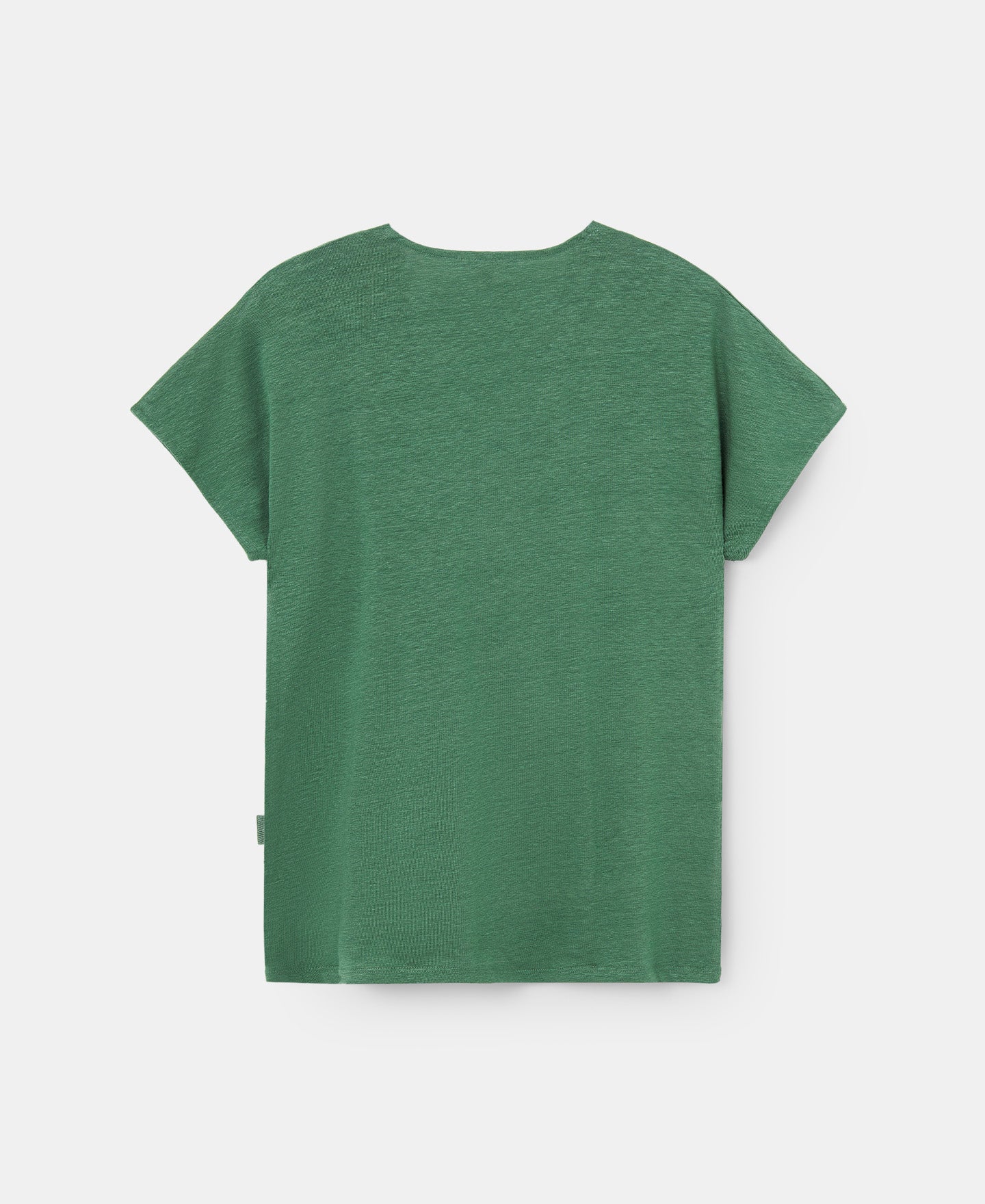 Women T-Shirt (Short Sleeve) | Green Stretch Linen T-Shirt by Spanish designer Adolfo Dominguez