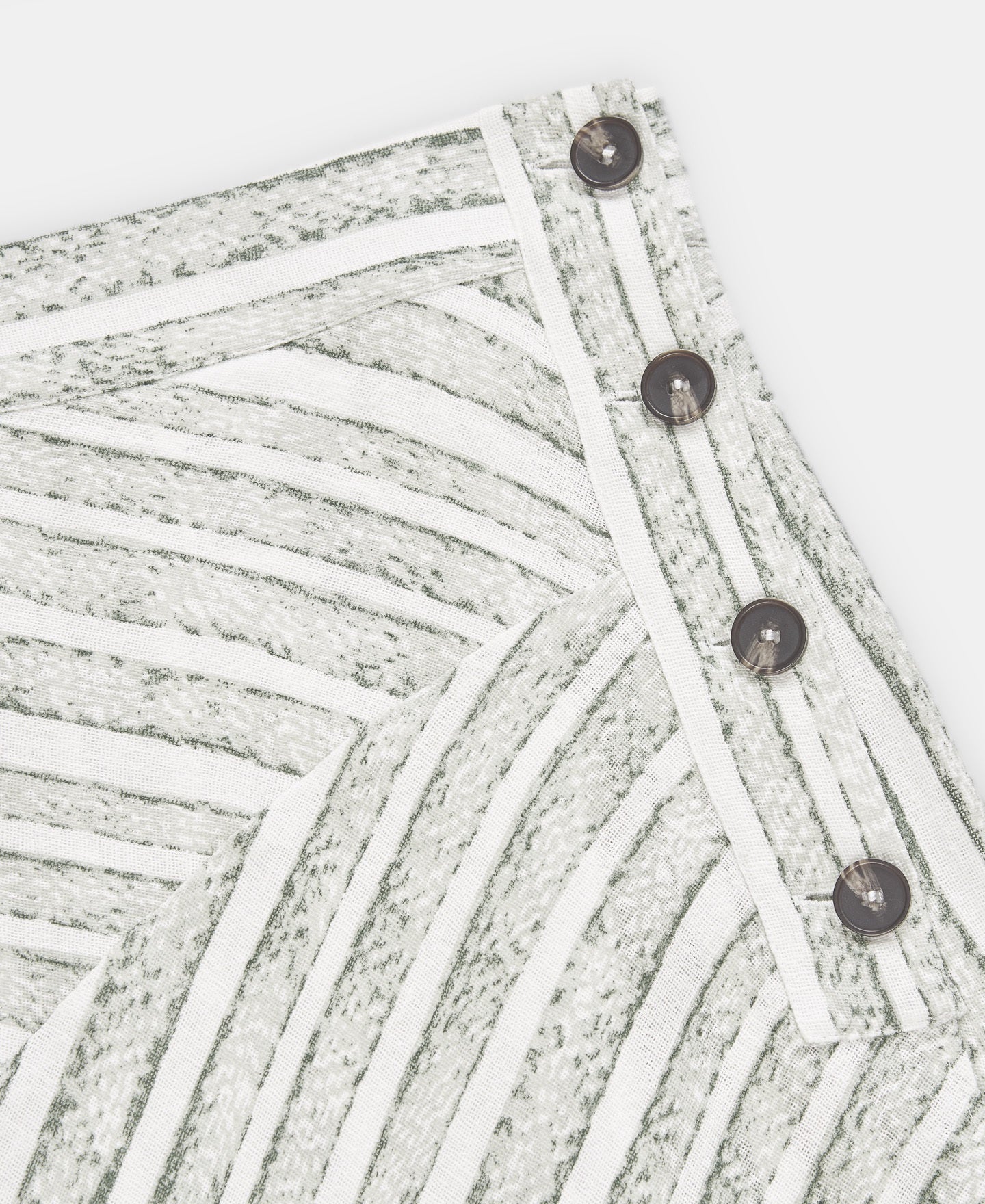 Women Skirt | Green Stripe Linen And Cotton Striped Skirt by Spanish designer Adolfo Dominguez