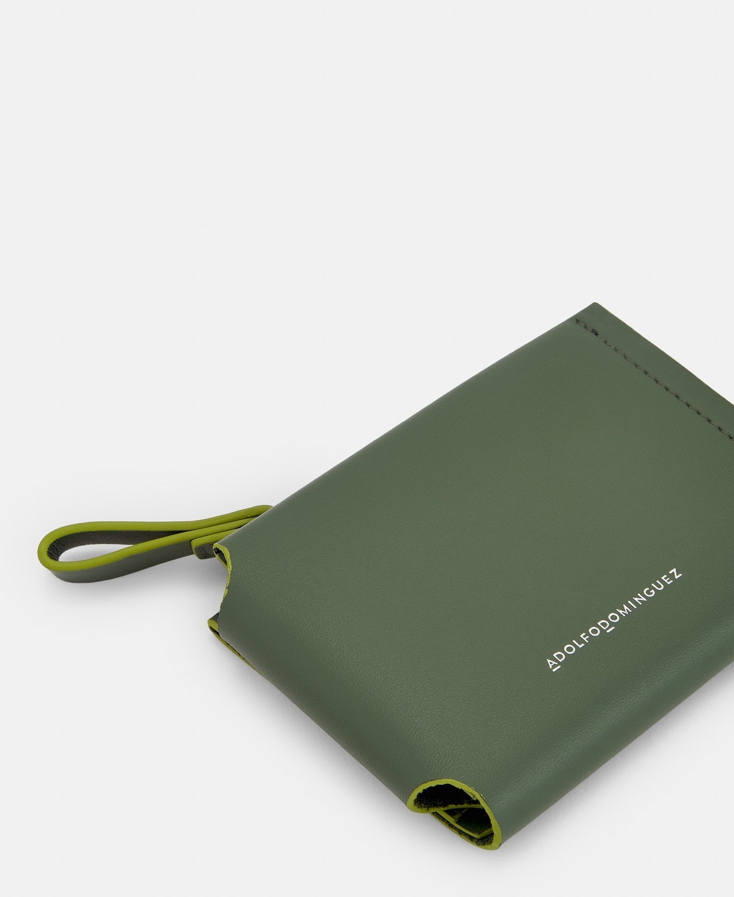 Women Wallet | Green Vachetta Leather Medium Clip Wallet by Spanish designer Adolfo Dominguez