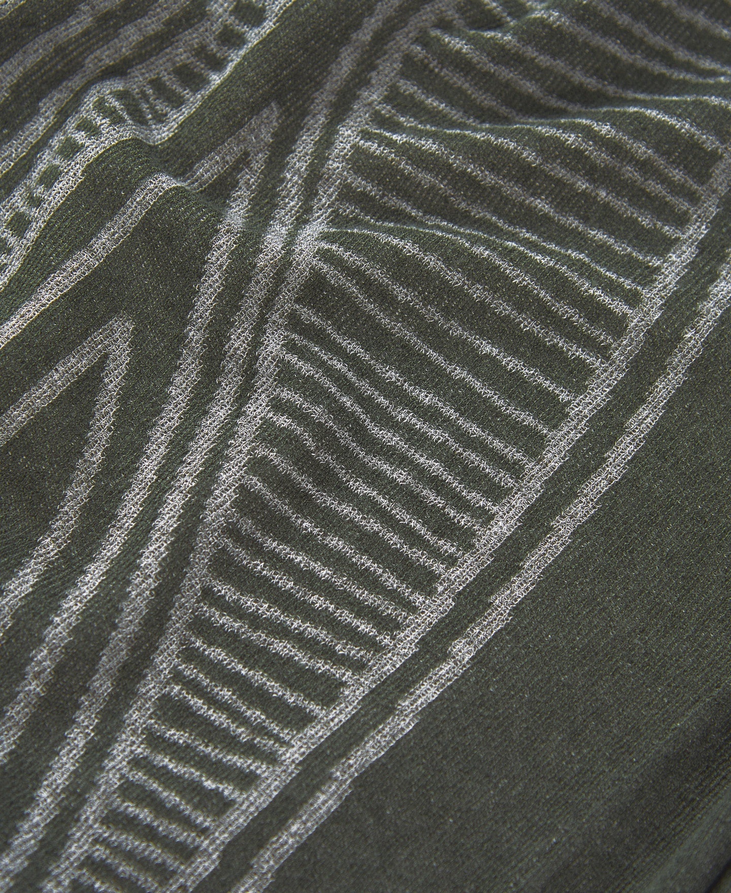 Women Knit Jacket | Green/Ecru Green Jacquard Knit Linen Jacket by Spanish designer Adolfo Dominguez