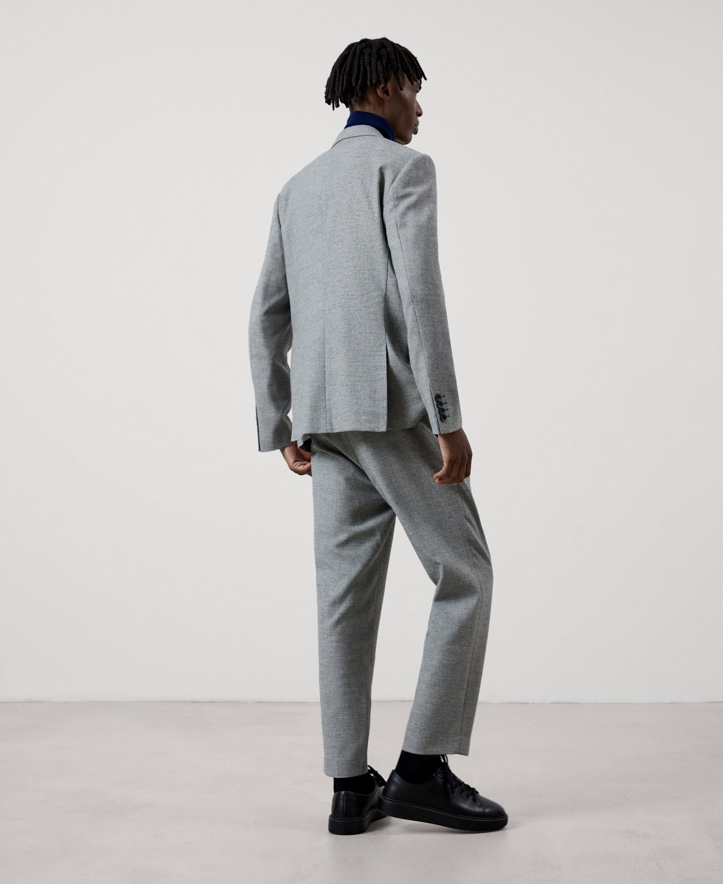 Men Trousers | Grey Ankle-Length Tailored Trousers by Spanish designer Adolfo Dominguez