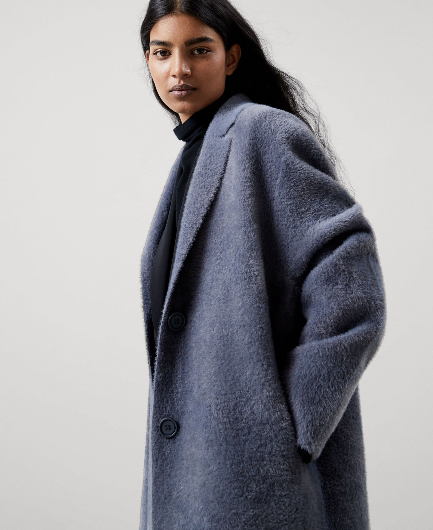 Women Coat | Grey Coat by Spanish designer Adolfo Dominguez