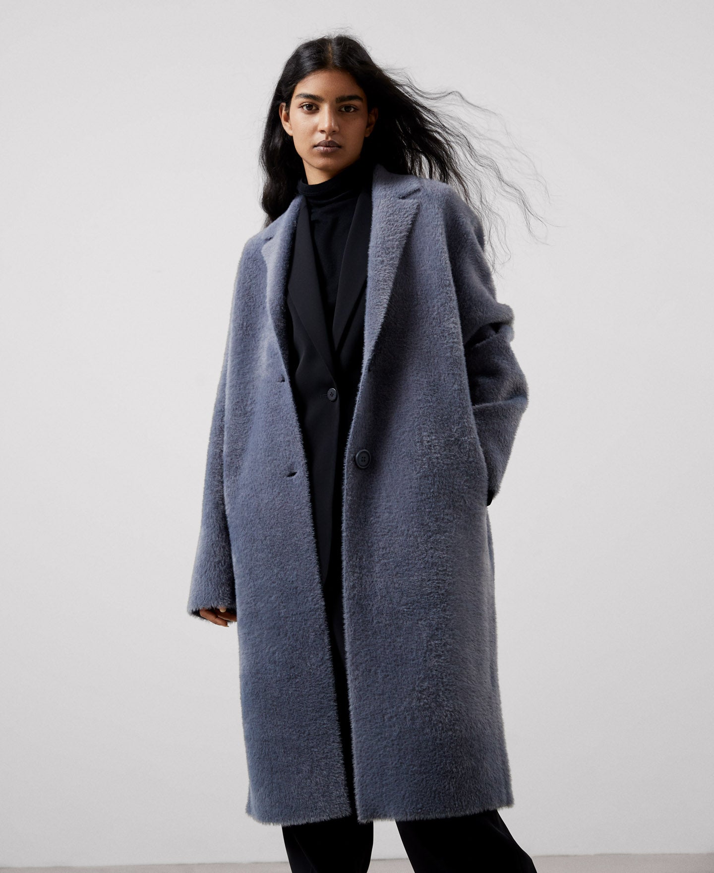 Women Coat | Grey Coat by Spanish designer Adolfo Dominguez