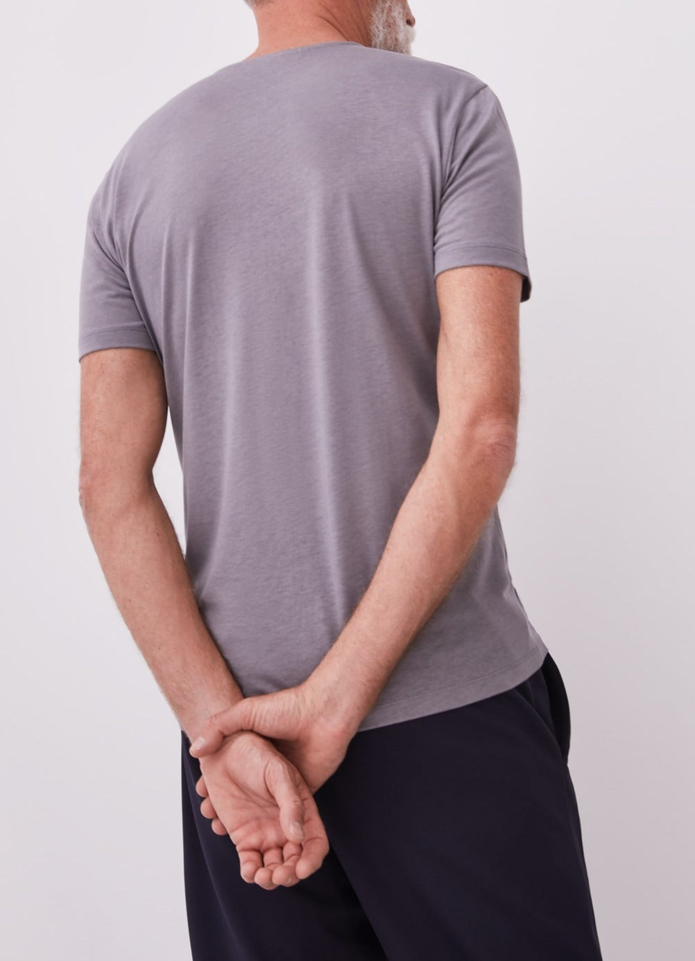 Men T-Shirt (Short Sleeve) | Grey Lyocell Short Sleeve T-Shirt by Spanish designer Adolfo Dominguez