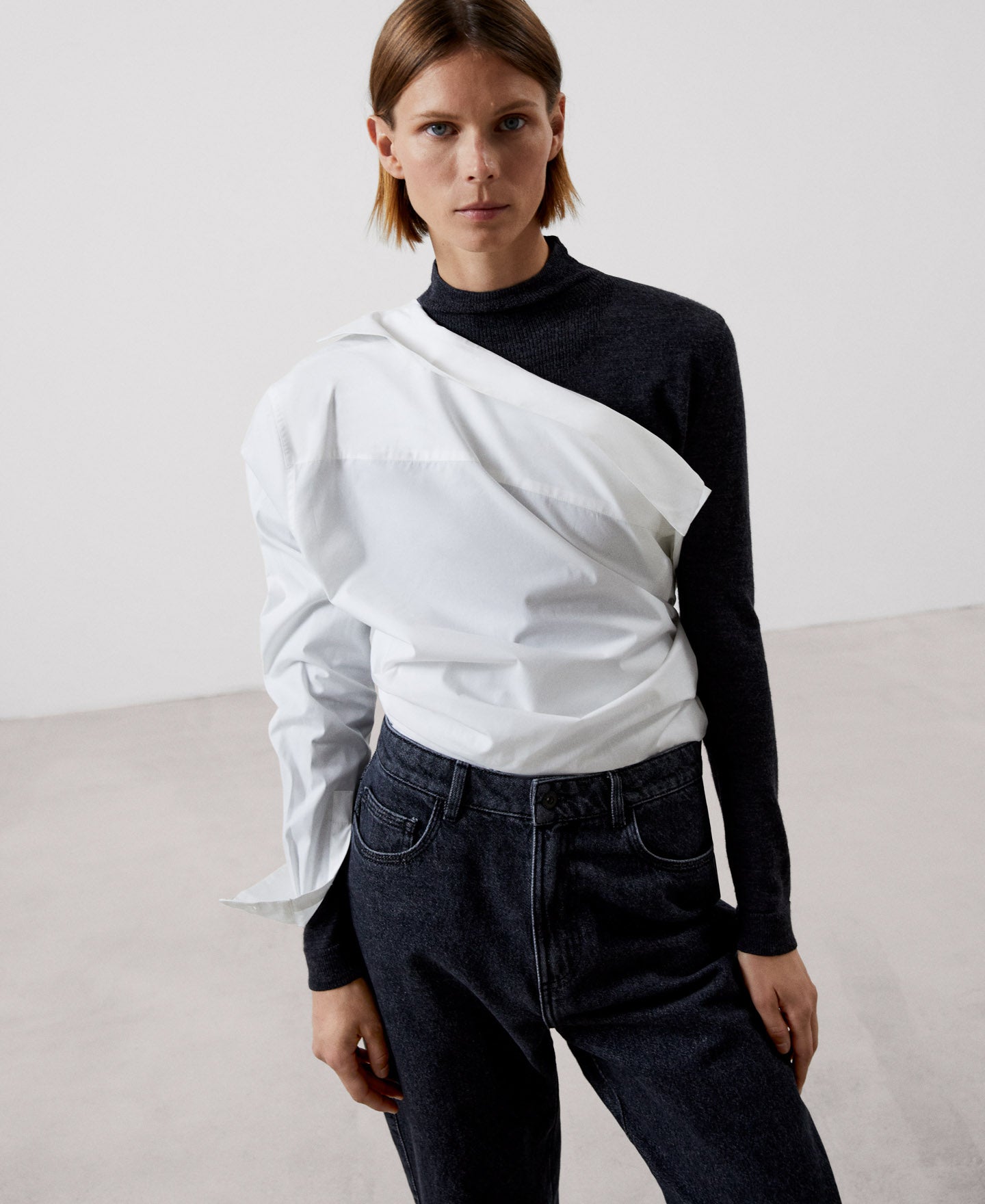 Women Jeans | Grey Melange Cotton Jeans by Spanish designer Adolfo Dominguez