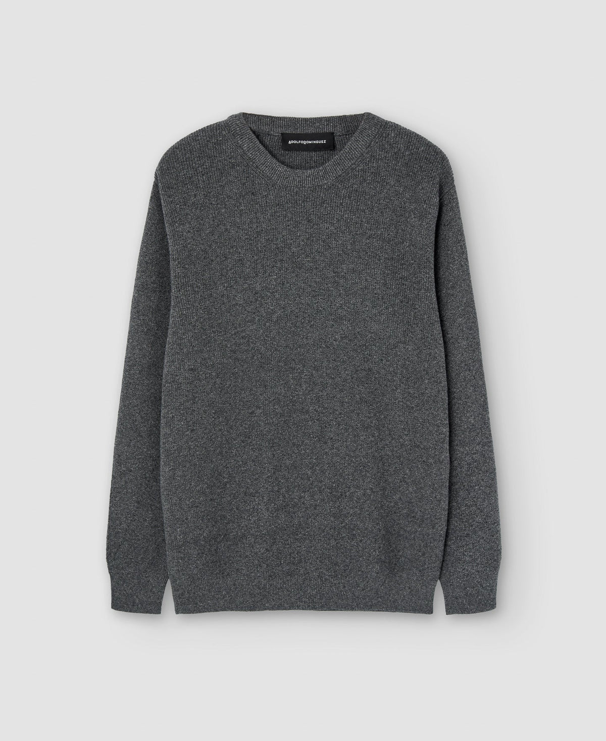 Men Jersey | Grey Melange Cotton Sweater by Spanish designer Adolfo Dominguez
