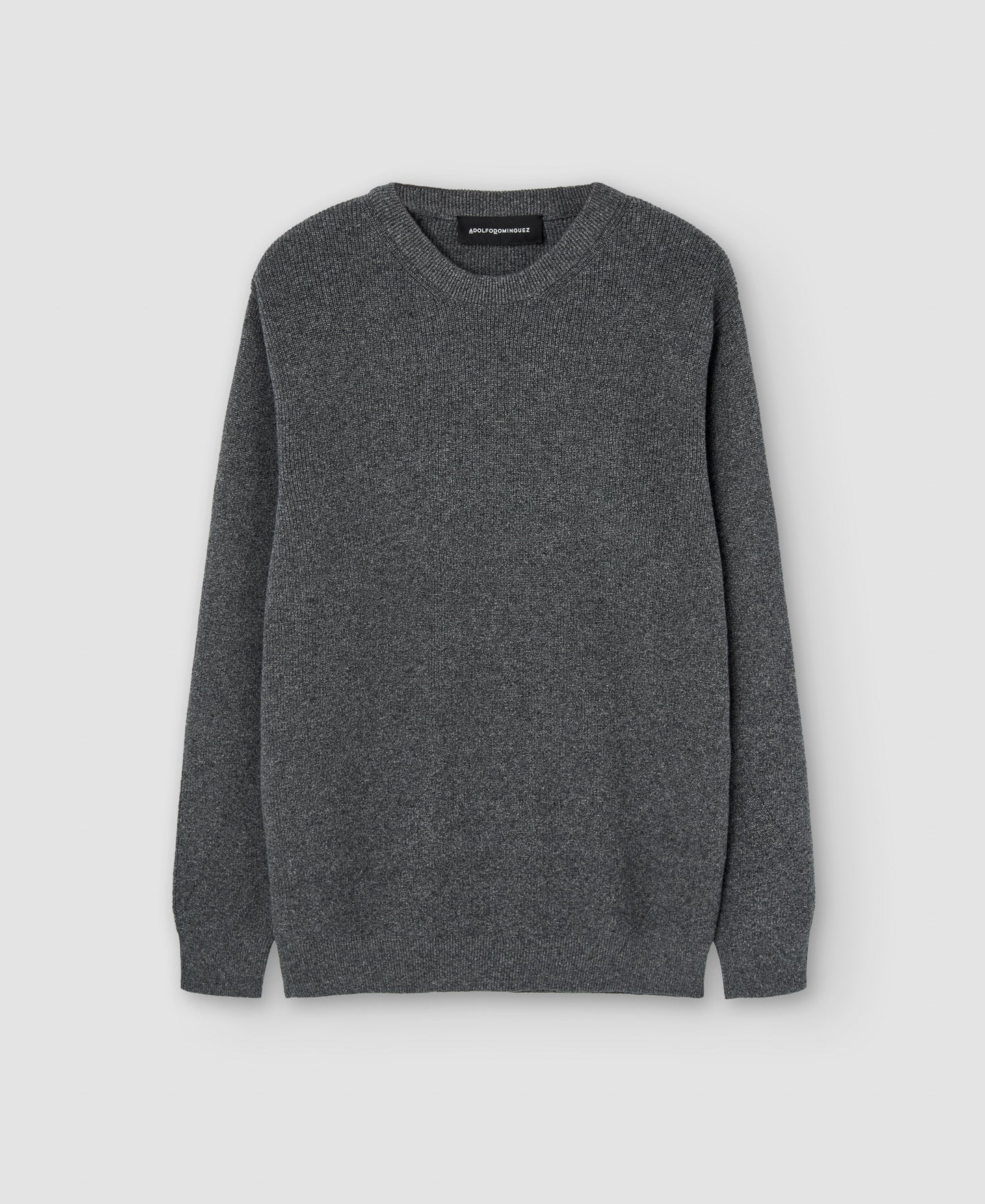 Men Jersey | Grey Melange Cotton Sweater by Spanish designer Adolfo Dominguez