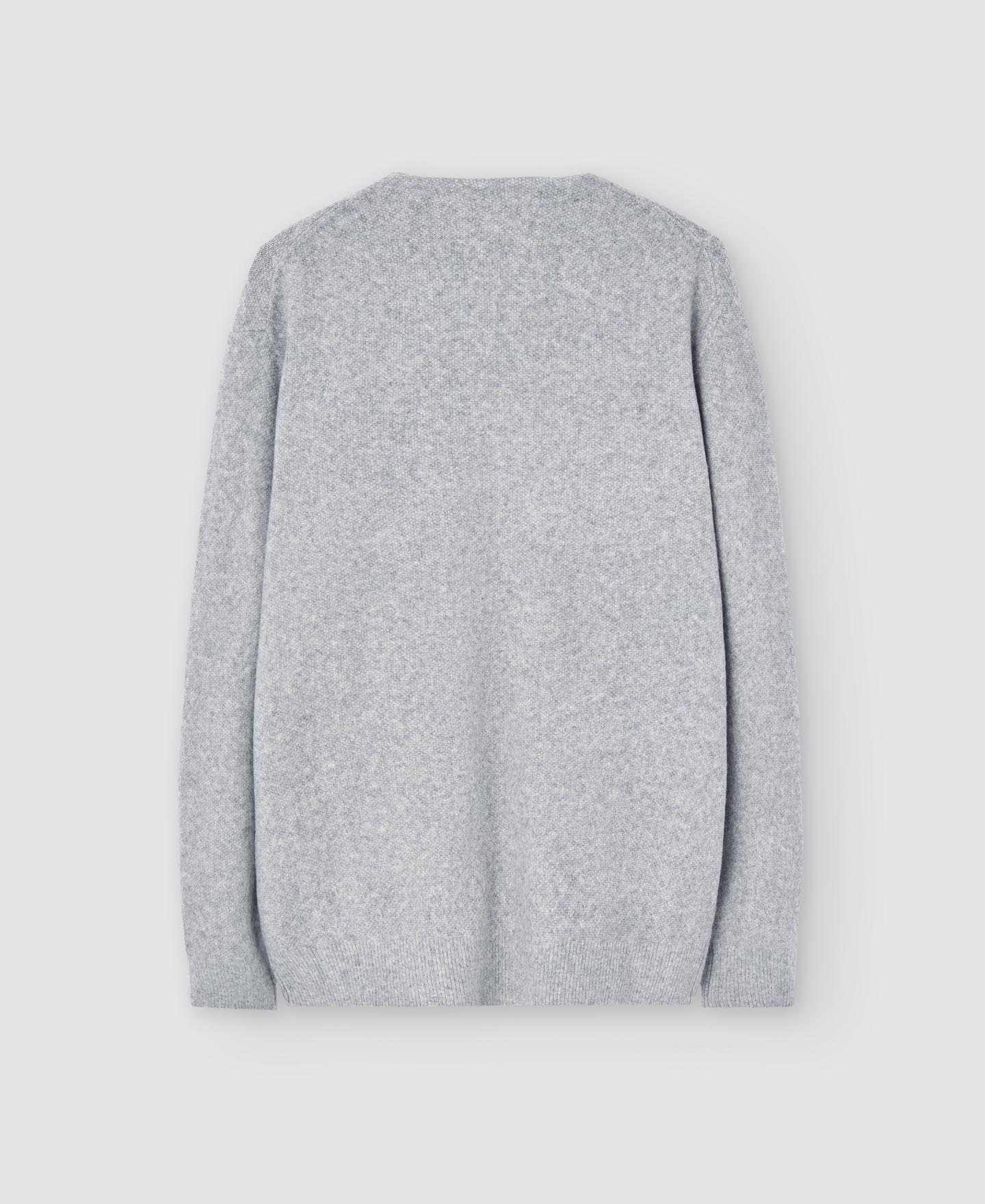 Men Knit Jacket | Grey Melange Knitted Jacket In Wool Fabric by Spanish designer Adolfo Dominguez