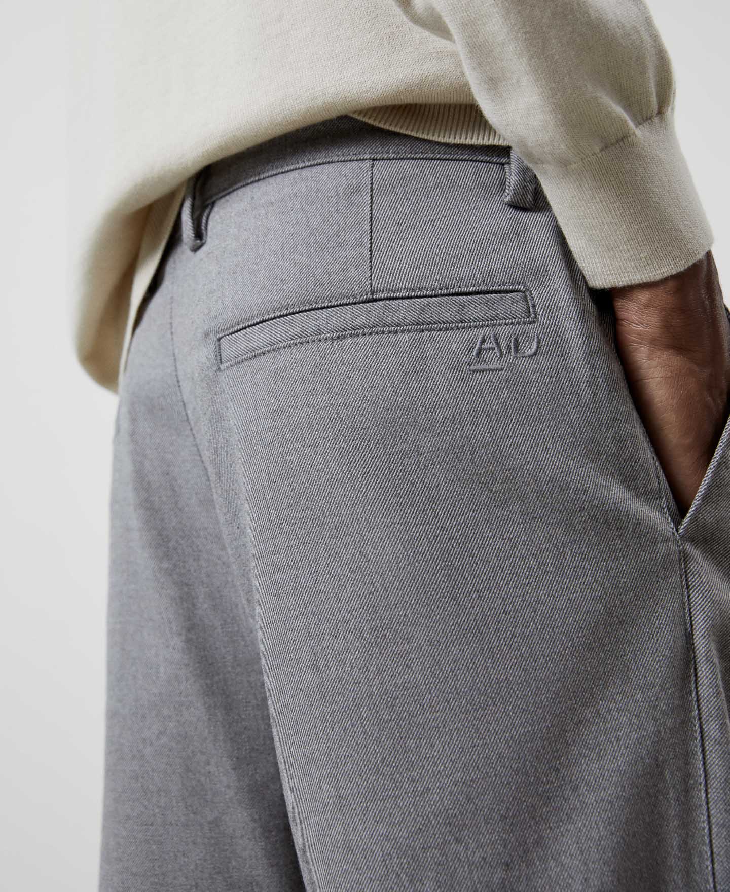 Men Trousers | Grey Melange Trousers by Spanish designer Adolfo Dominguez