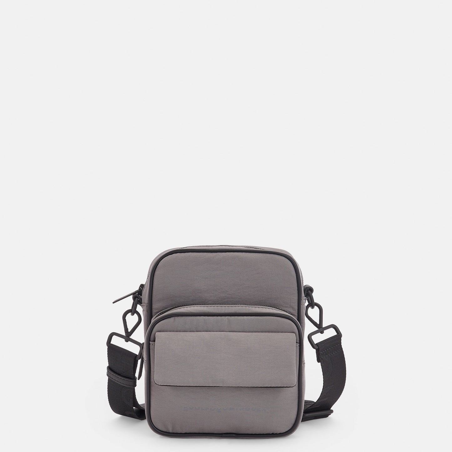 Men Bags | Grey Small Recycled Polyester Shoulder Bag by Spanish designer Adolfo Dominguez
